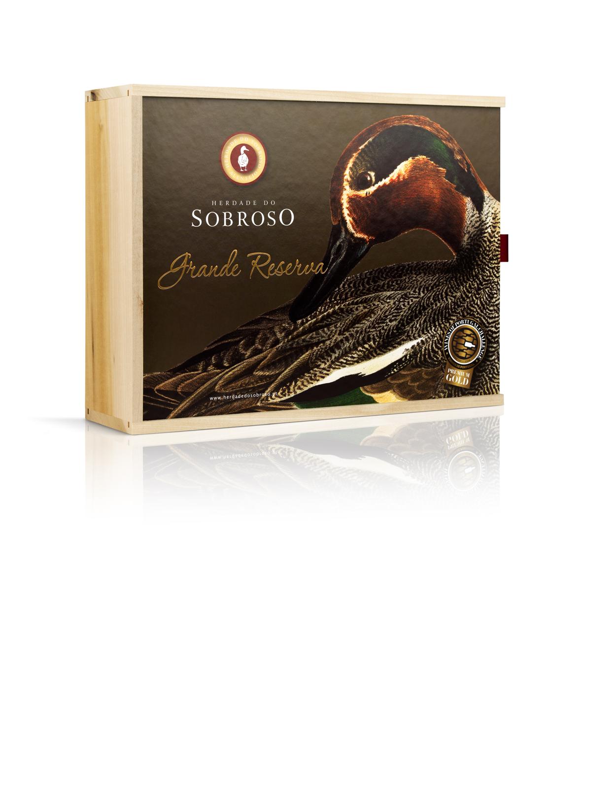 Conjunto Sobroso Grande Reserva Caixa Madeira moldura 