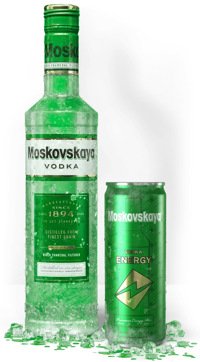 Vodka Moskovskaya Flasche Energy Iced