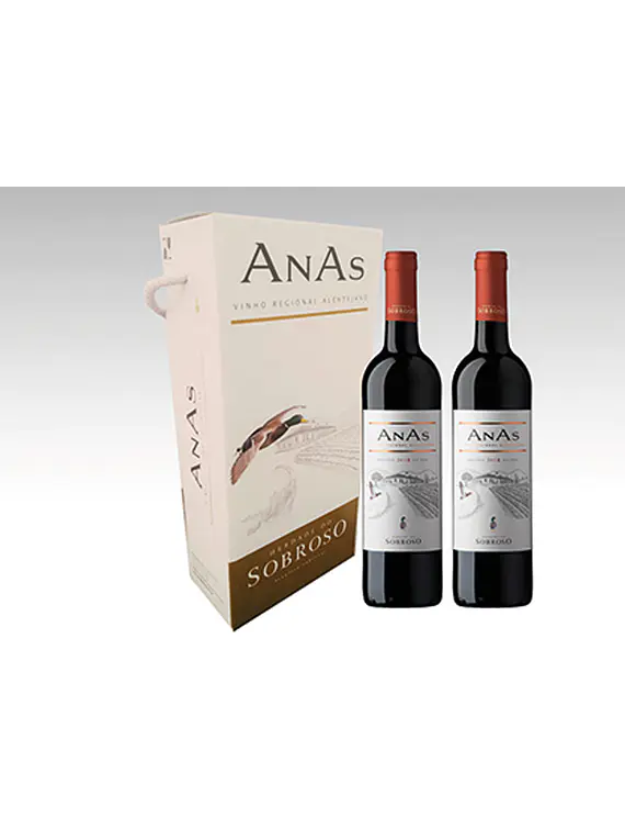 Anas Tinto Caixa cartão 2 garrafas 