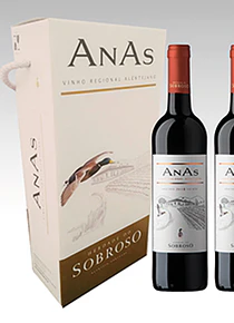 Anas Tinto Caixa cartão 2 garrafas 