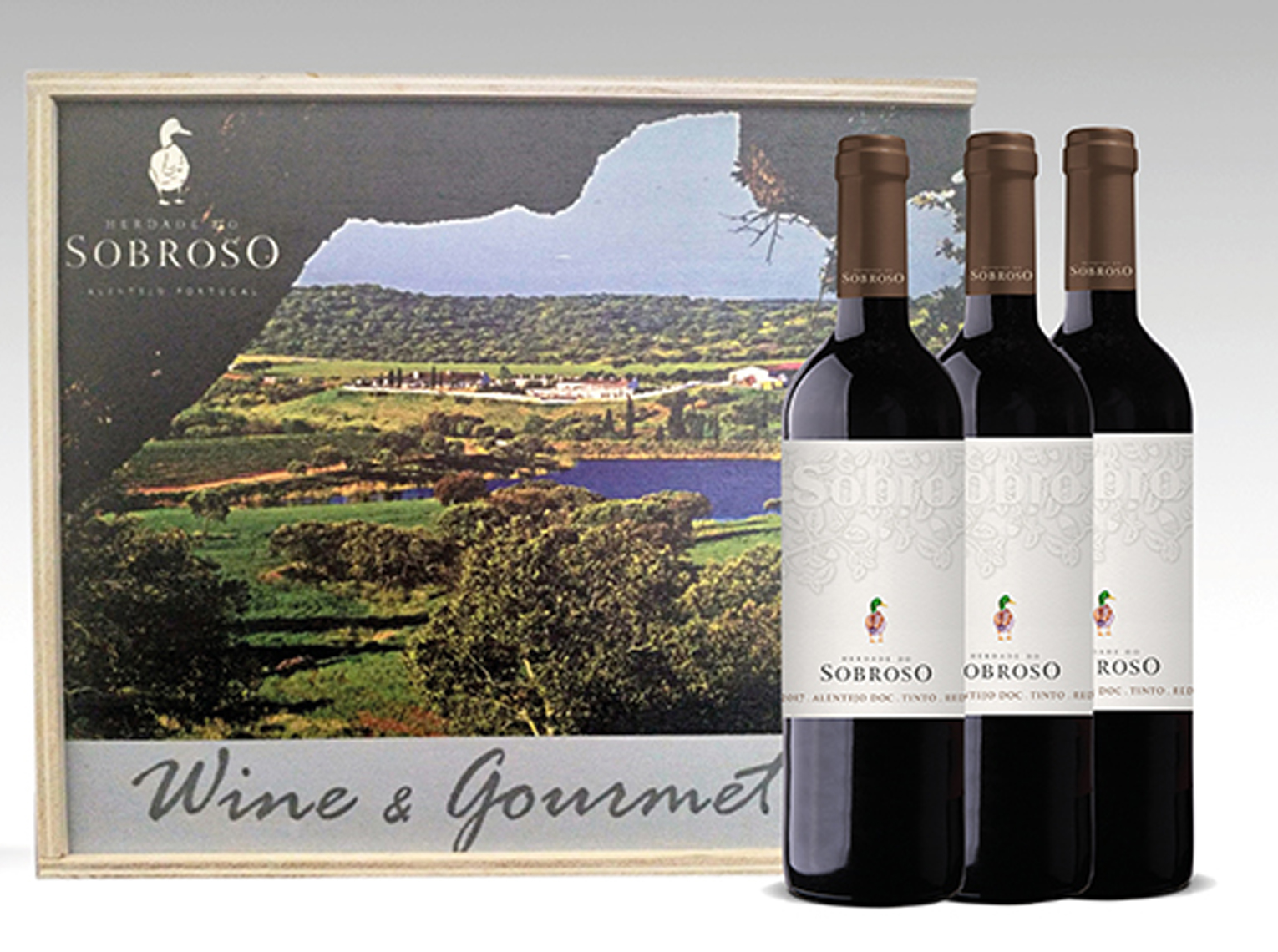 Conjunto Sobro Tinto Caixa madeira pintada 