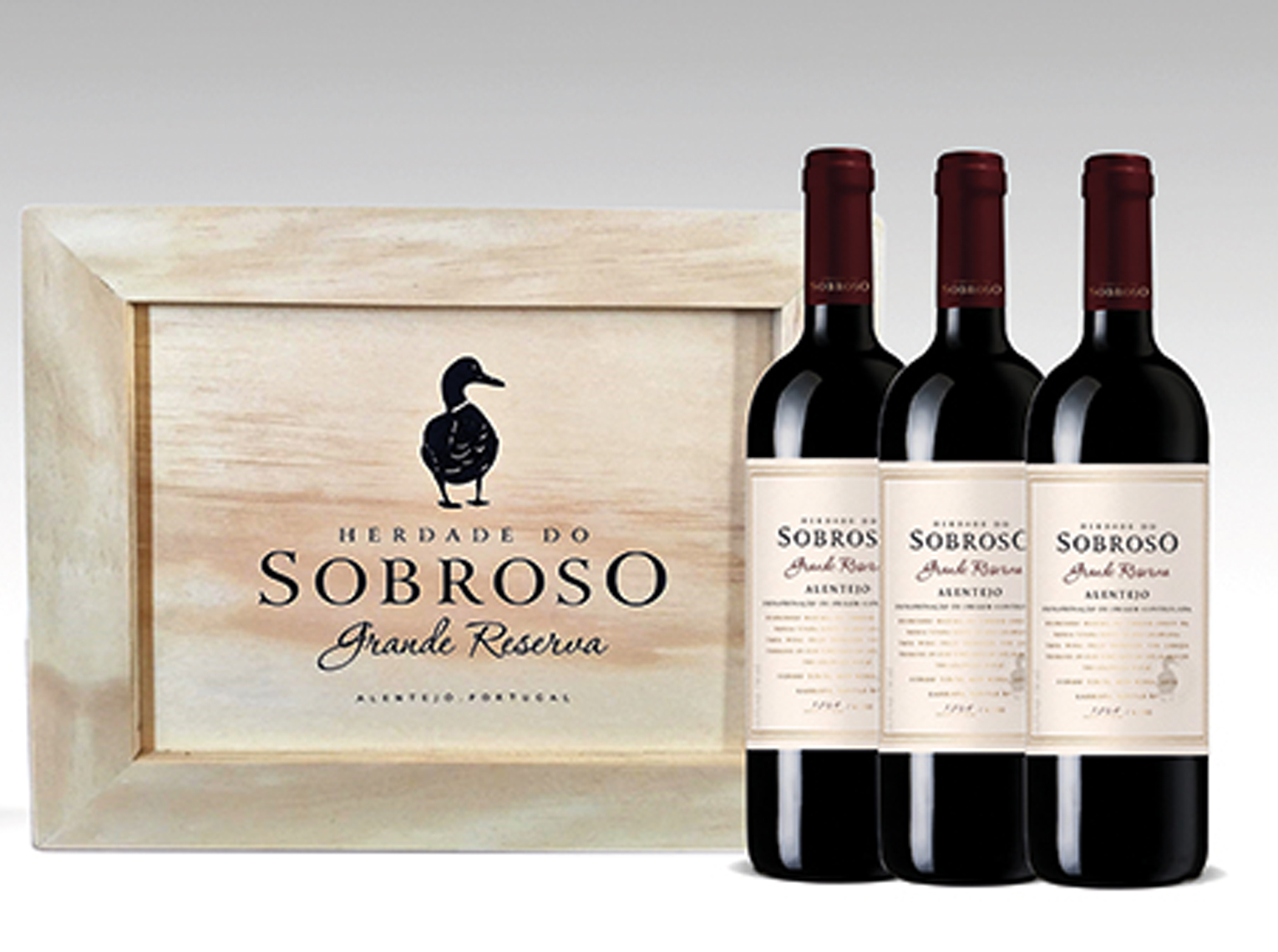 Conjunto Sobroso Grande Reserva Caixa Madeira moldura 