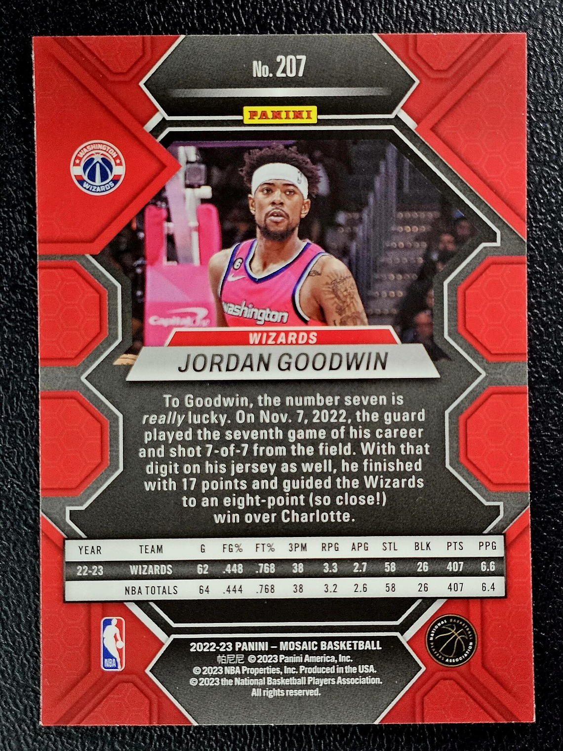 Jordan Goodwin Rookie Card 2