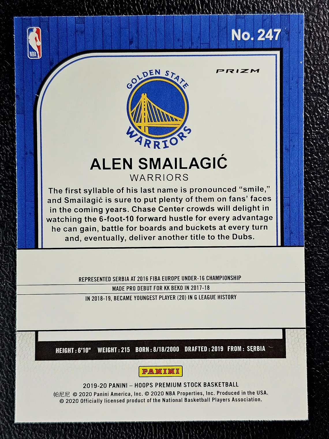 Alen Smailagic Parallel Card 2