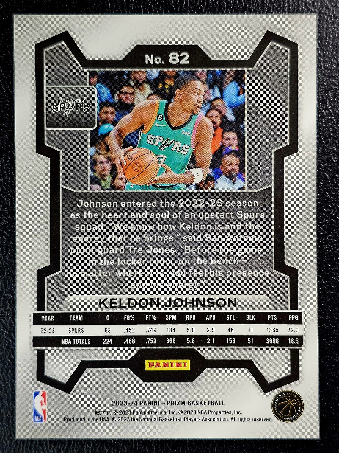 Keldon Johnson Base Card 2