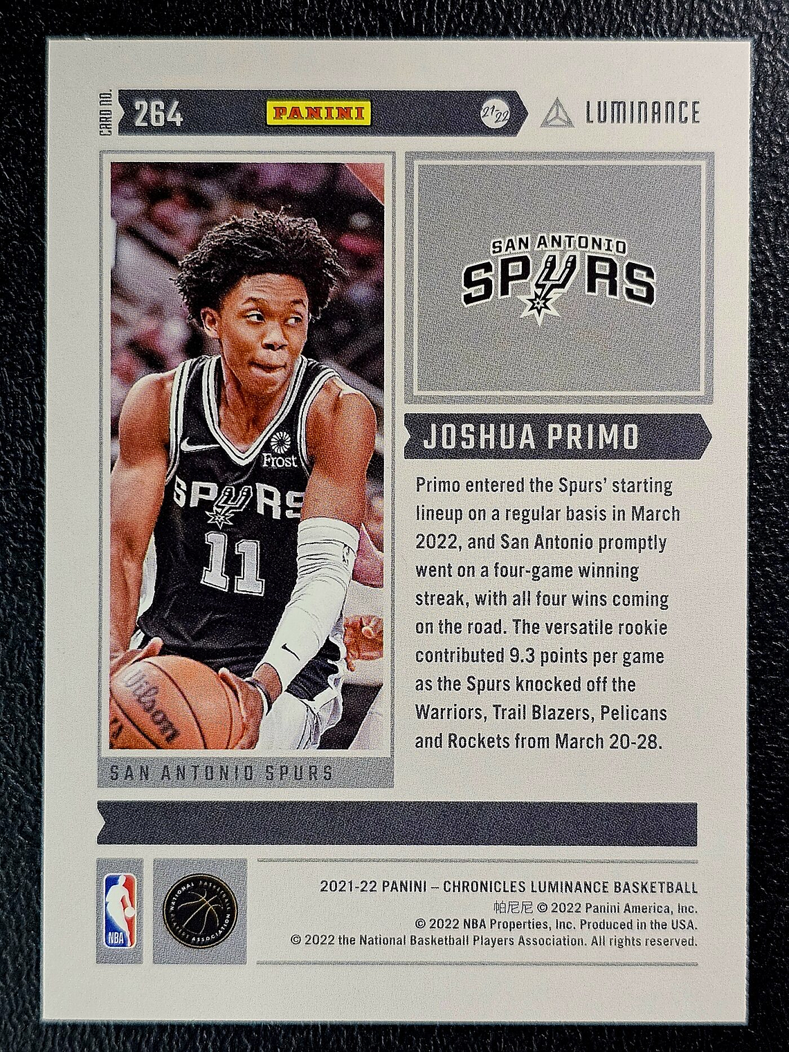Joshua Primo Rookie Card 2