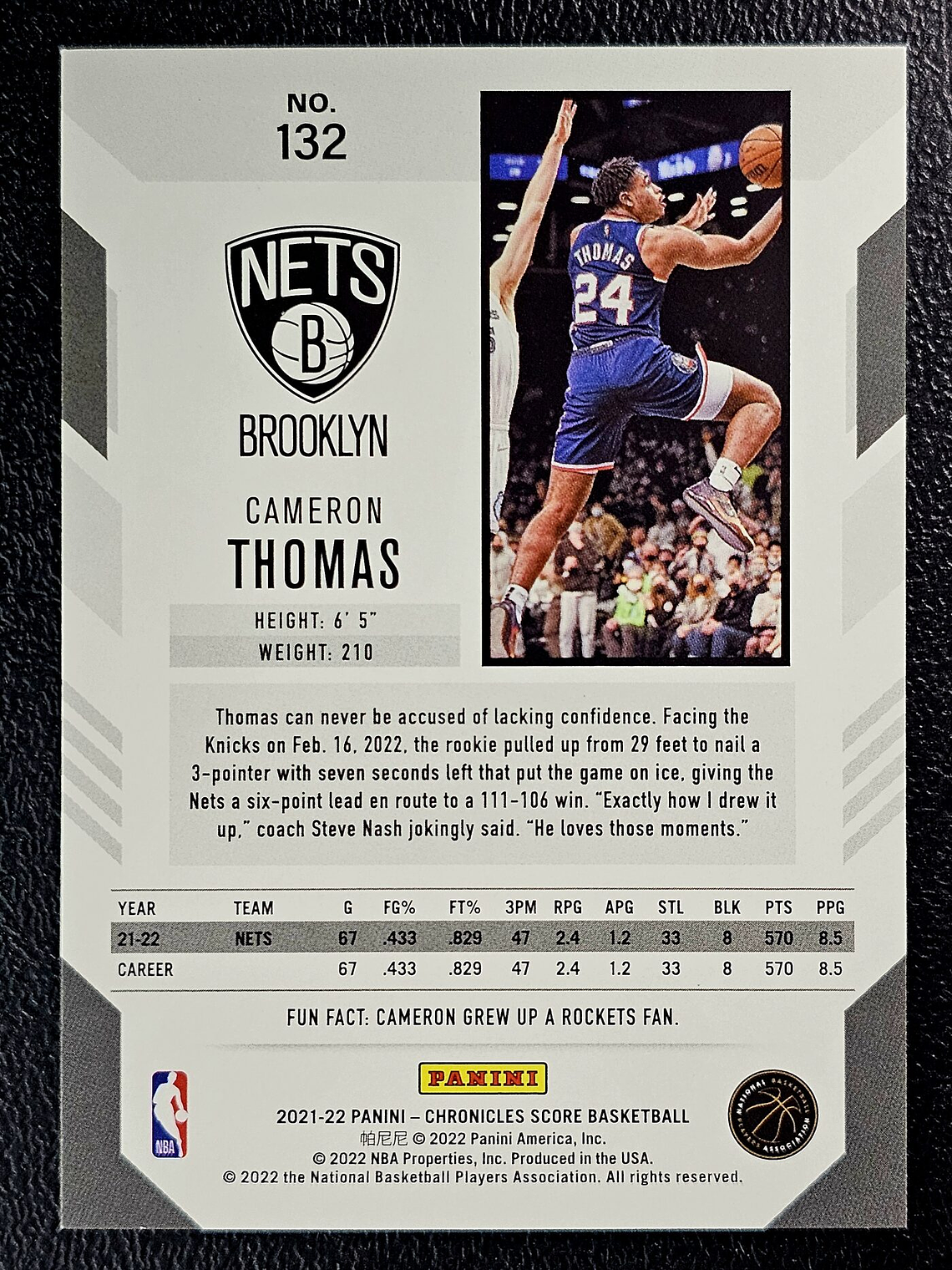 Cameron Thomas Rookie Card 2
