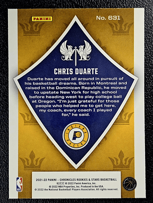 Chris Duarte Rookie Card