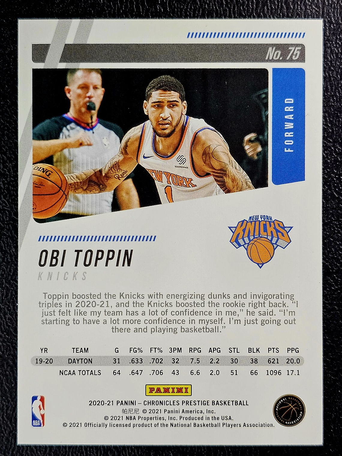 Obi Toppin - Parallel Rookie Card 2