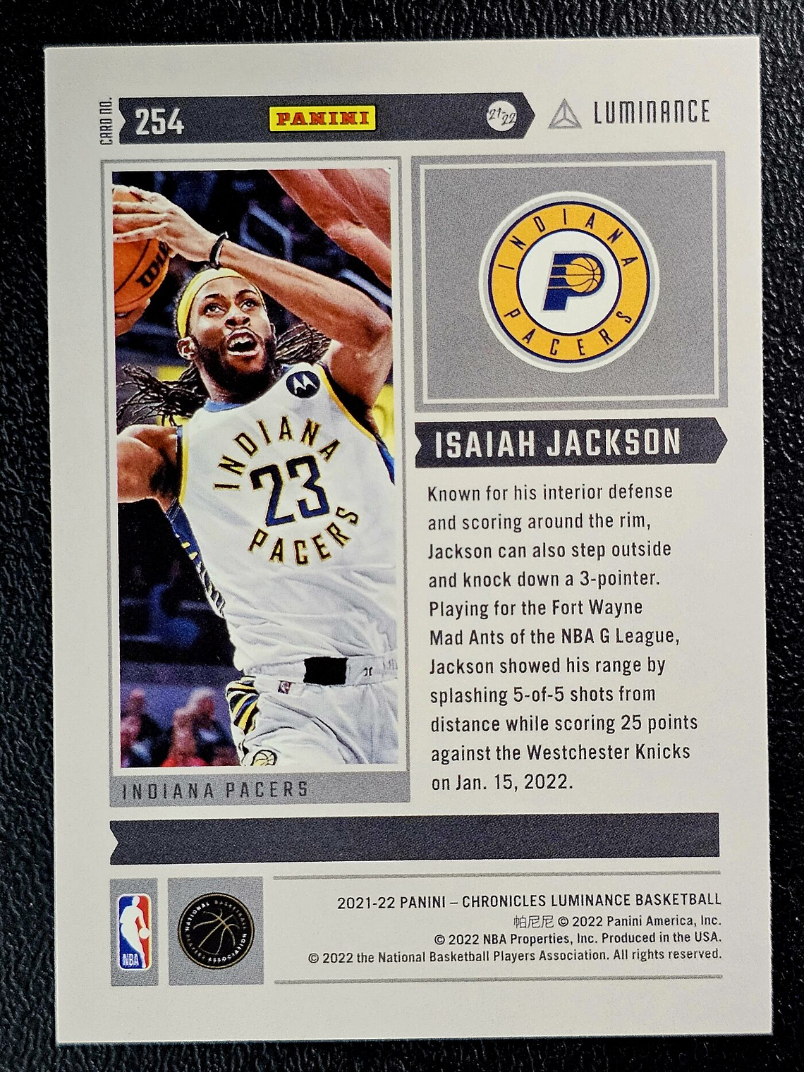 Isaiah Jackson Rookie Card 2