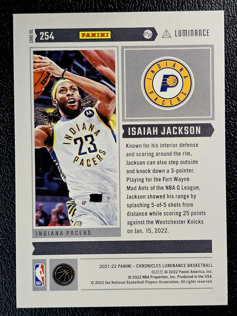 Isaiah Jackson Rookie Card 2