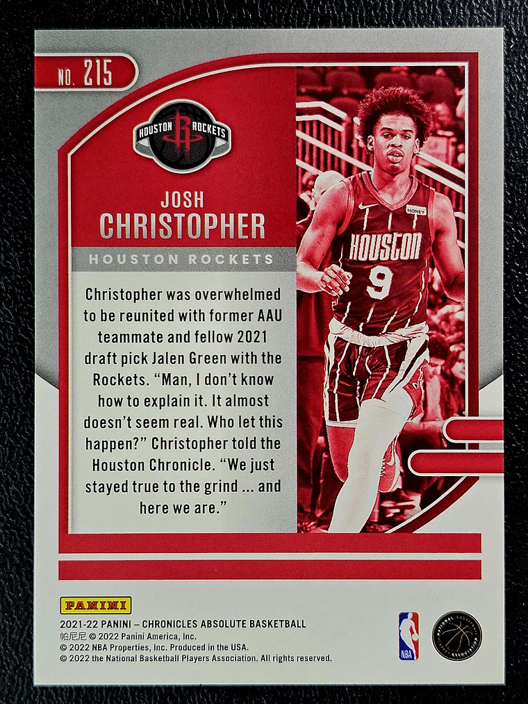 Josh Christopher Rookie Card 2