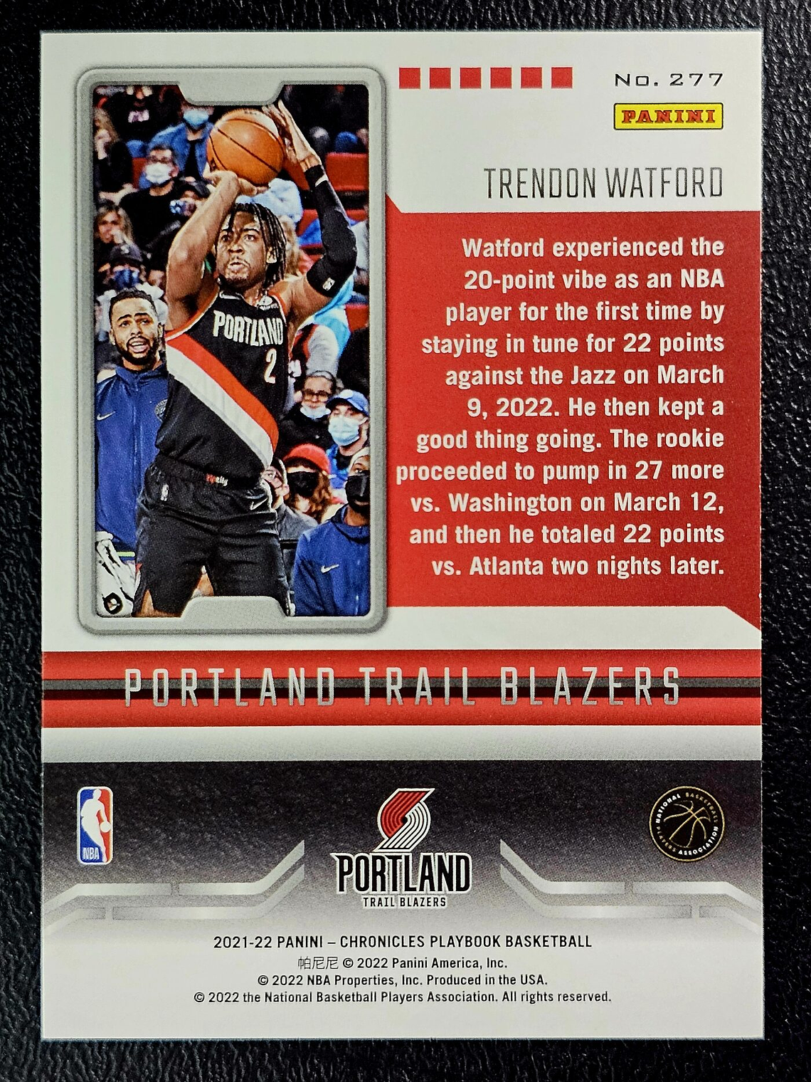 Trendon Watford Rookie Card 2