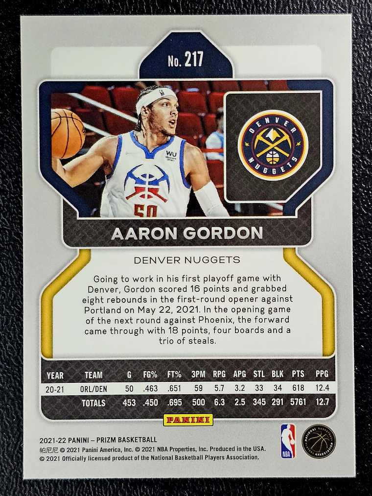 Aaron Gordon Base Card 2