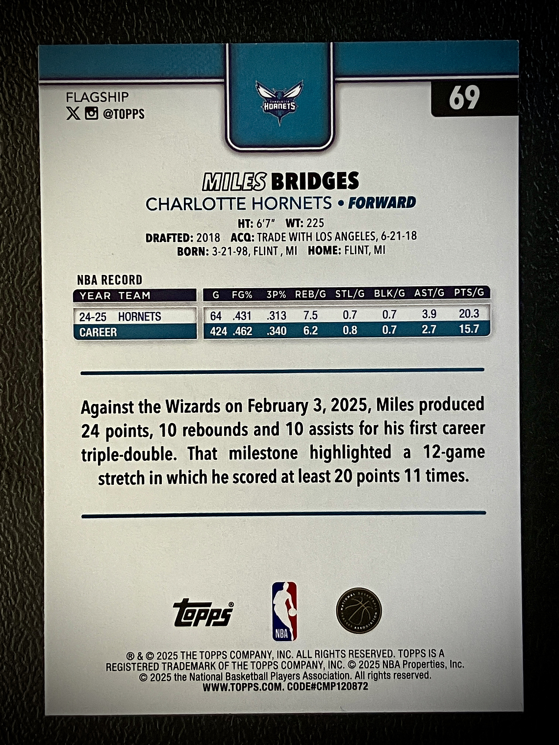 Miles Bridges Base Card 2