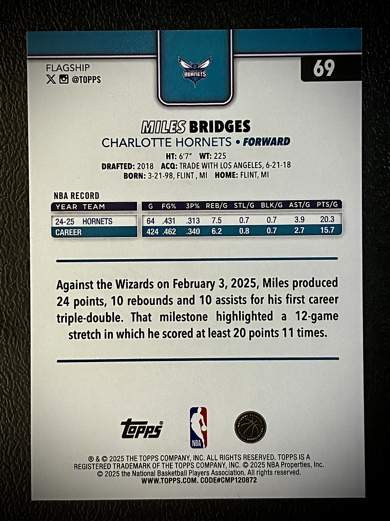Miles Bridges Base Card 2