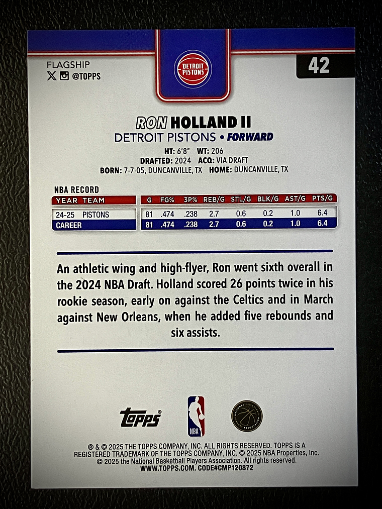 Ron Holland II Base Card 2