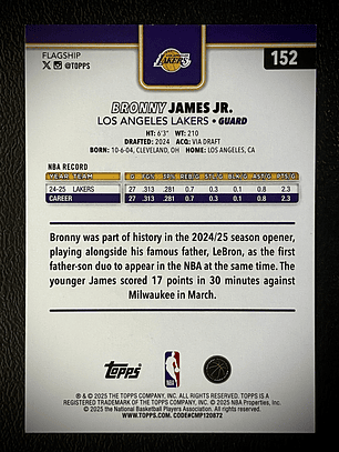 Bronny James Jr. Base Card