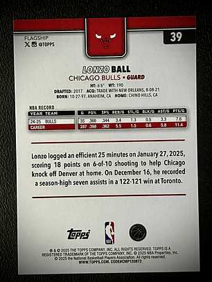 Lonzo Ball base card