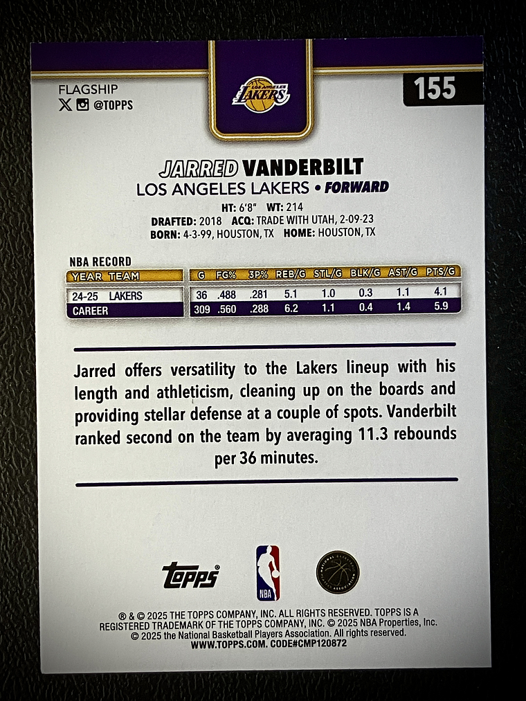 Jarred Vanderbilt base card 2