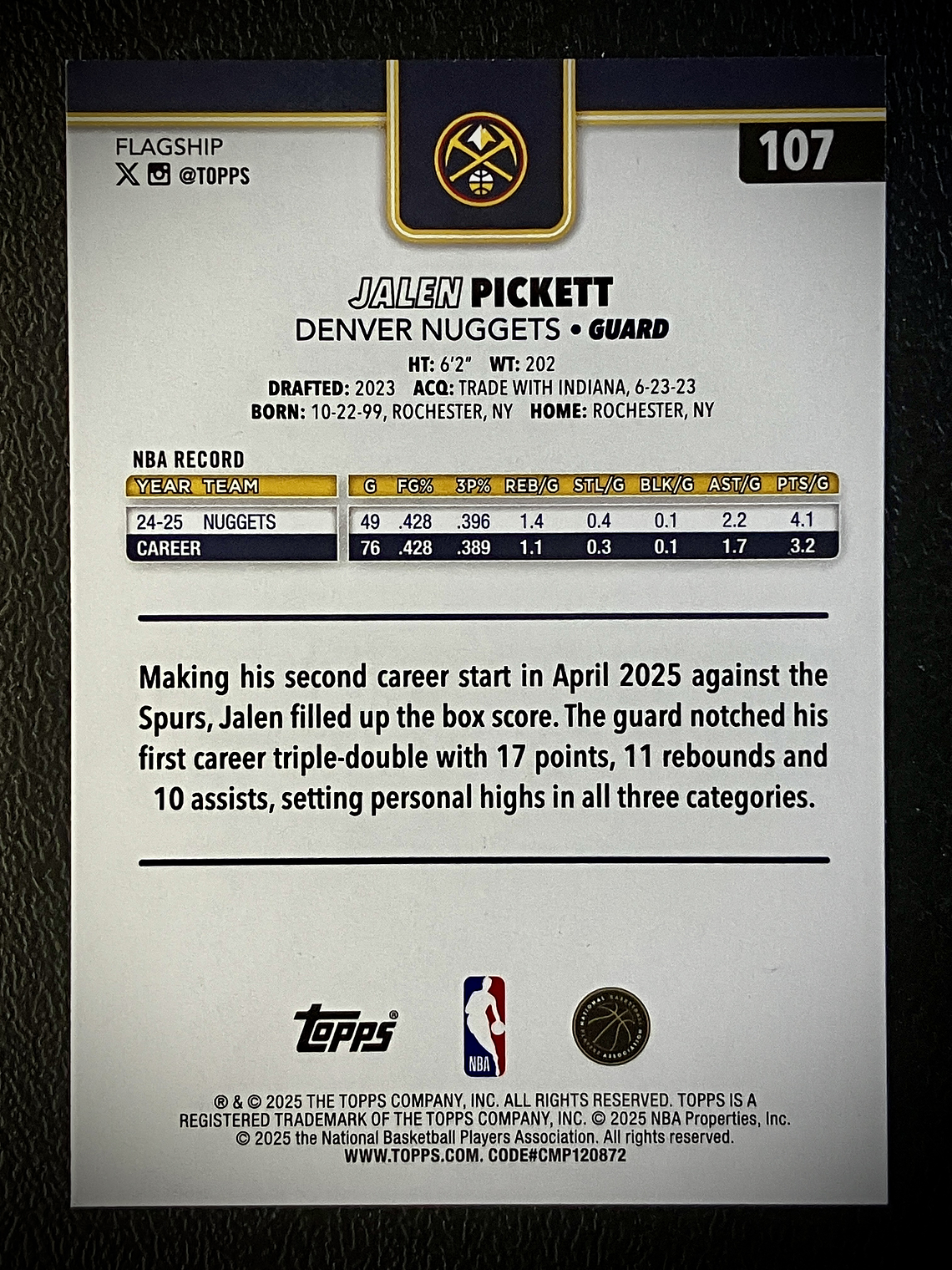 Jalen Pickett base card 2