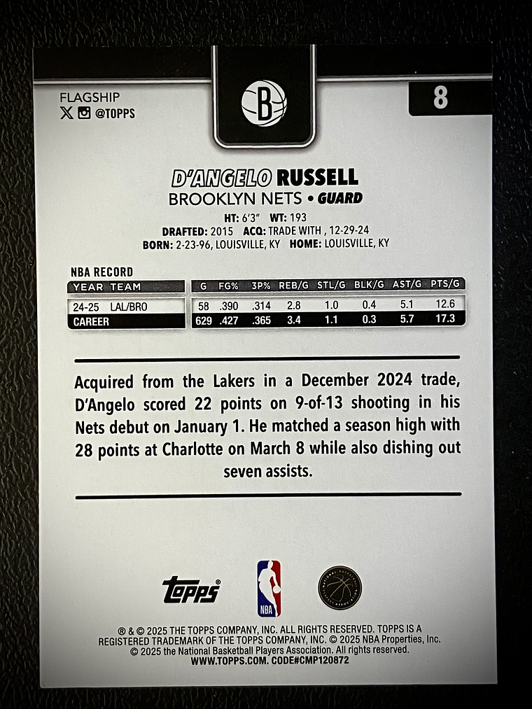 D'Angelo Russell base card 2