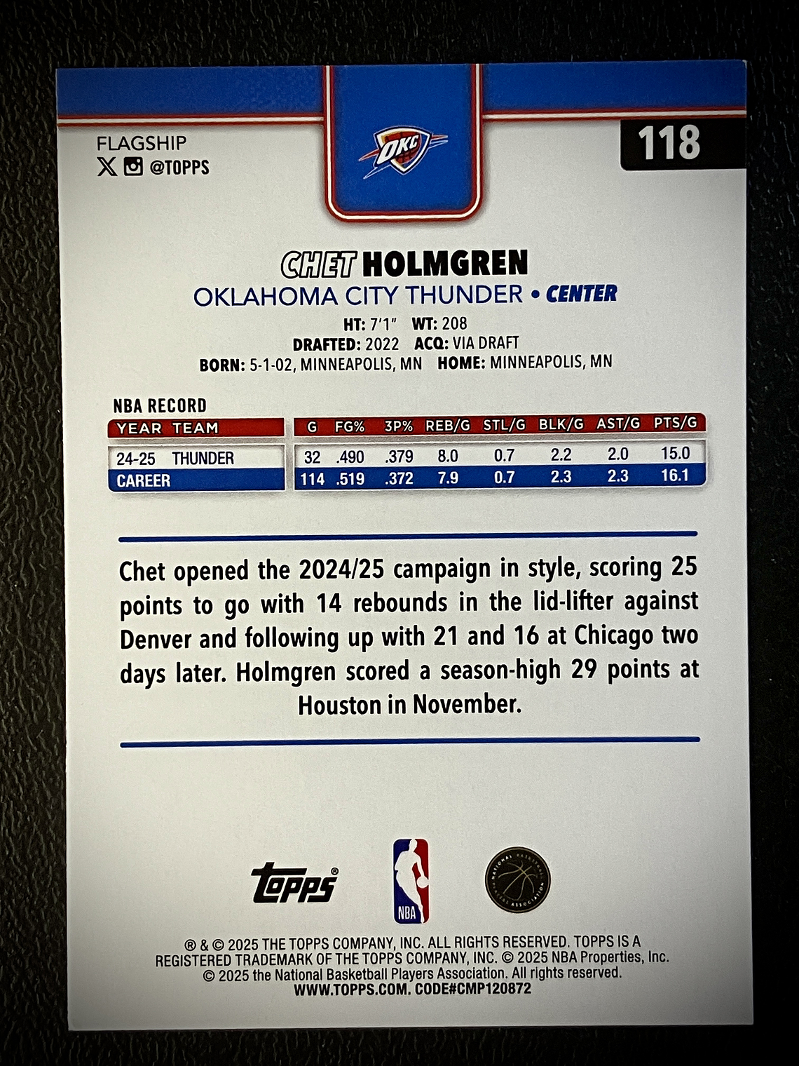 Chet Holmgren base card 2