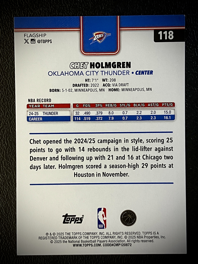 Chet Holmgren base card 2