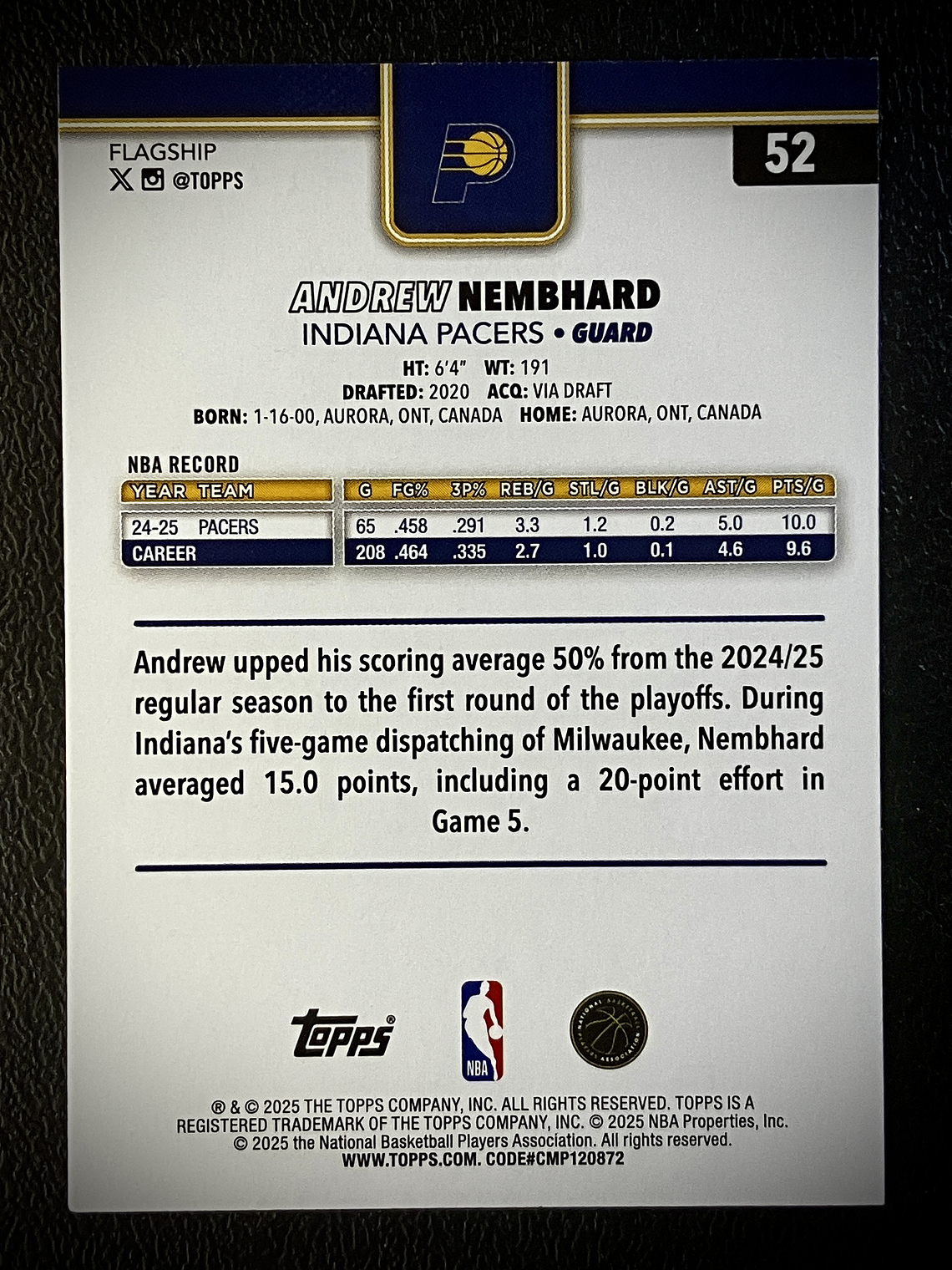 Andrew Nembhard base card 2