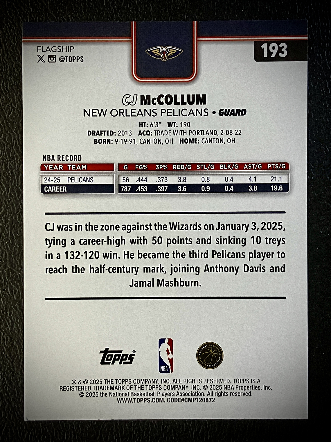 CJ McCollum base card 2