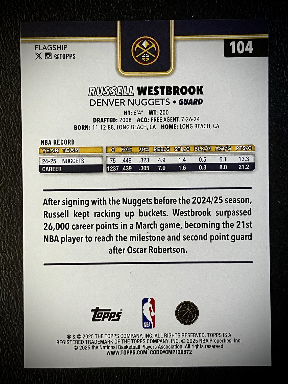 Russell Westbrook base card 2