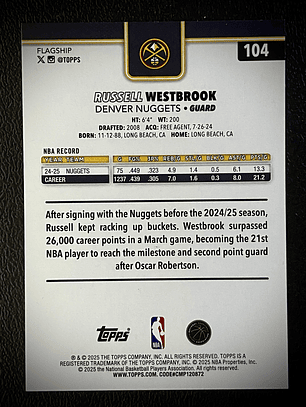 Russell Westbrook base card