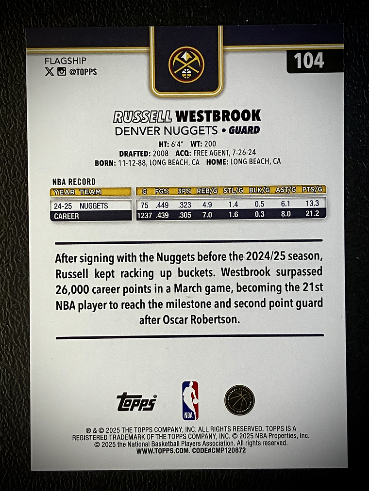 Russell Westbrook base card 2