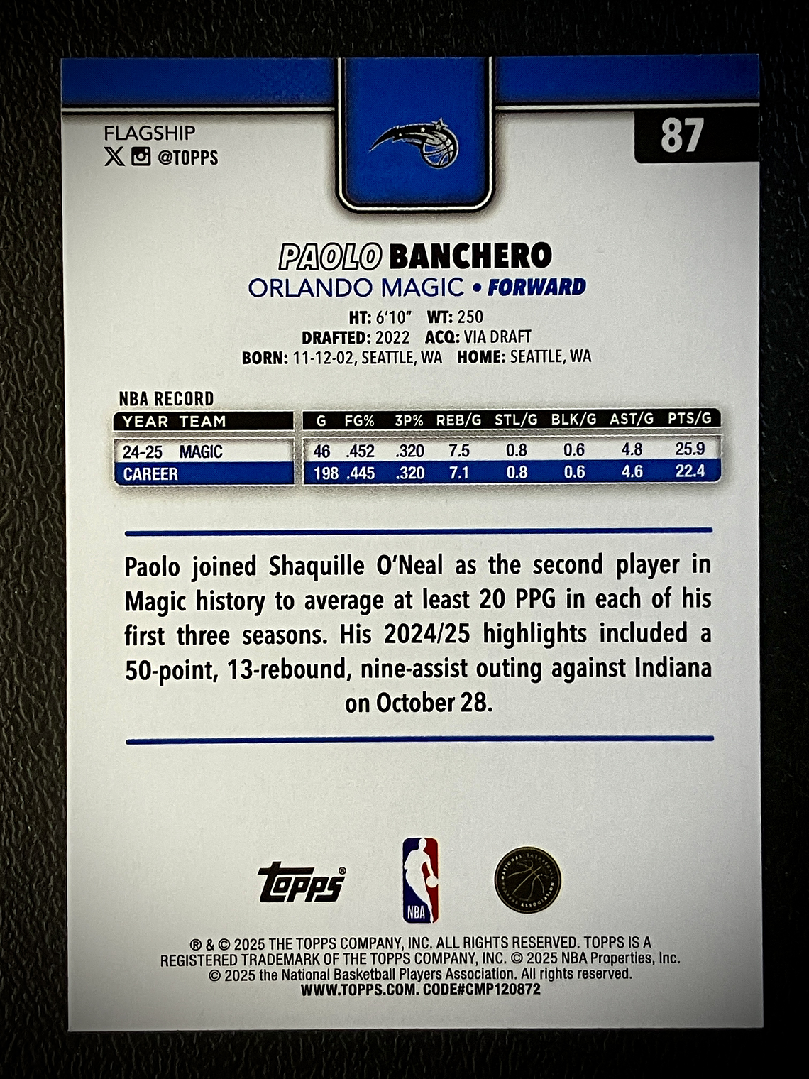 Paolo Banchero base card 2