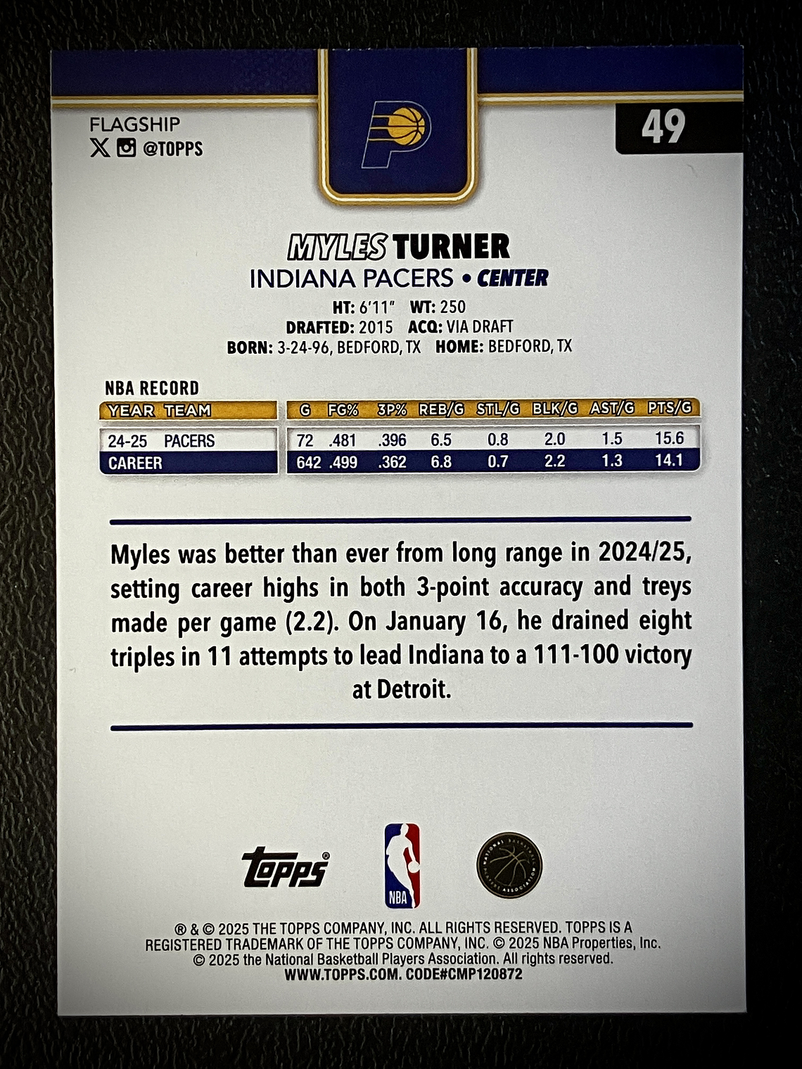 Myles Turner base card 2