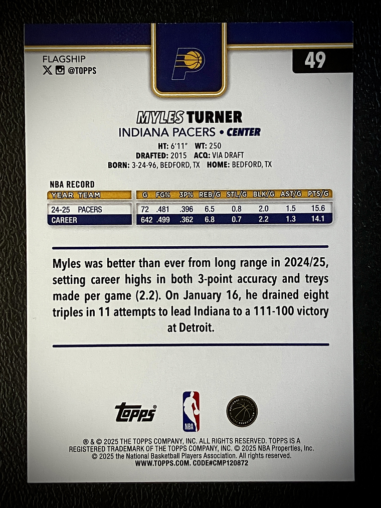 Myles Turner base card 2