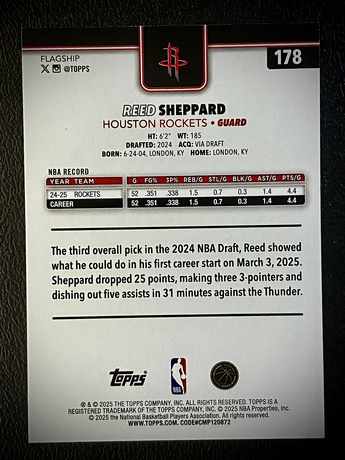 Reed Sheppard base card 2