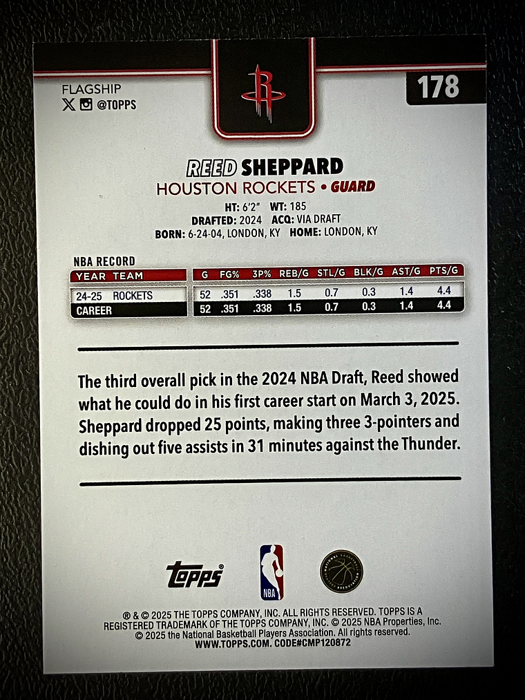 Reed Sheppard base card 2