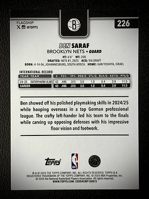 Ben Saraf Rookie Card