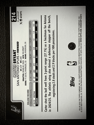 Carter Bryant Rookie Card