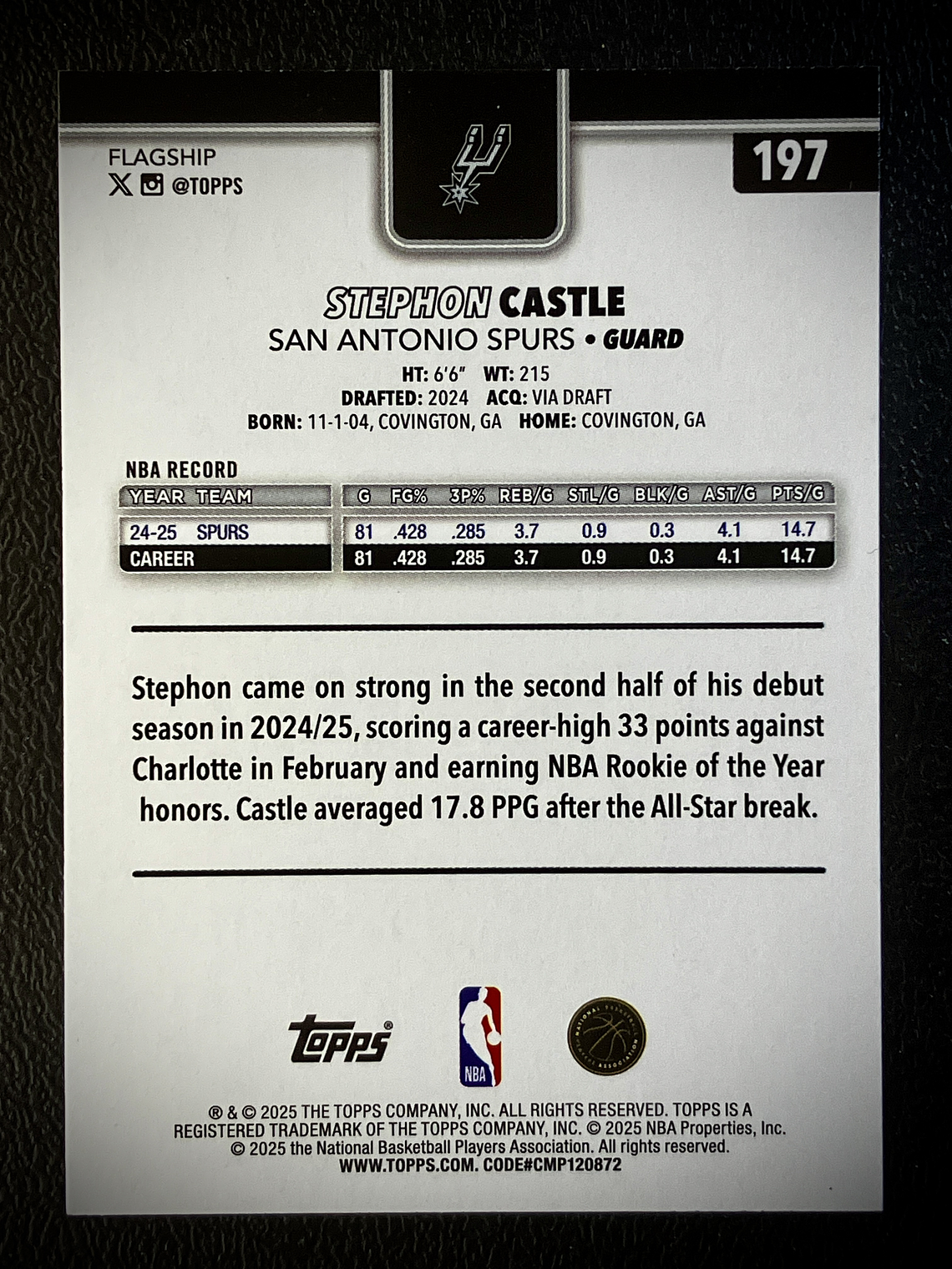 Stephon Castle base card 2
