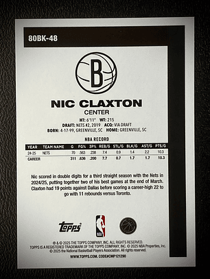 Nic Claxton insert card