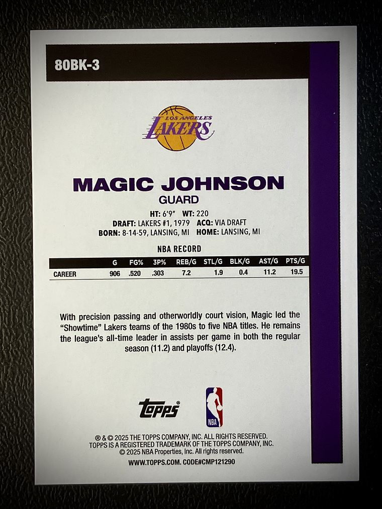 Magic Johnson insert card 2