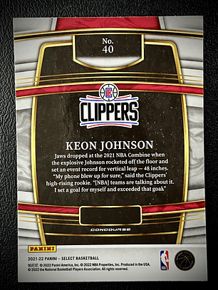 Keon Johnson Rookie base card