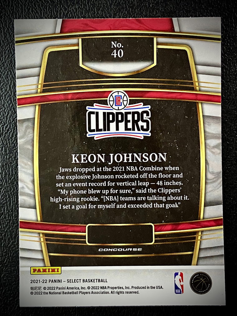 Keon Johnson Rookie base card 2
