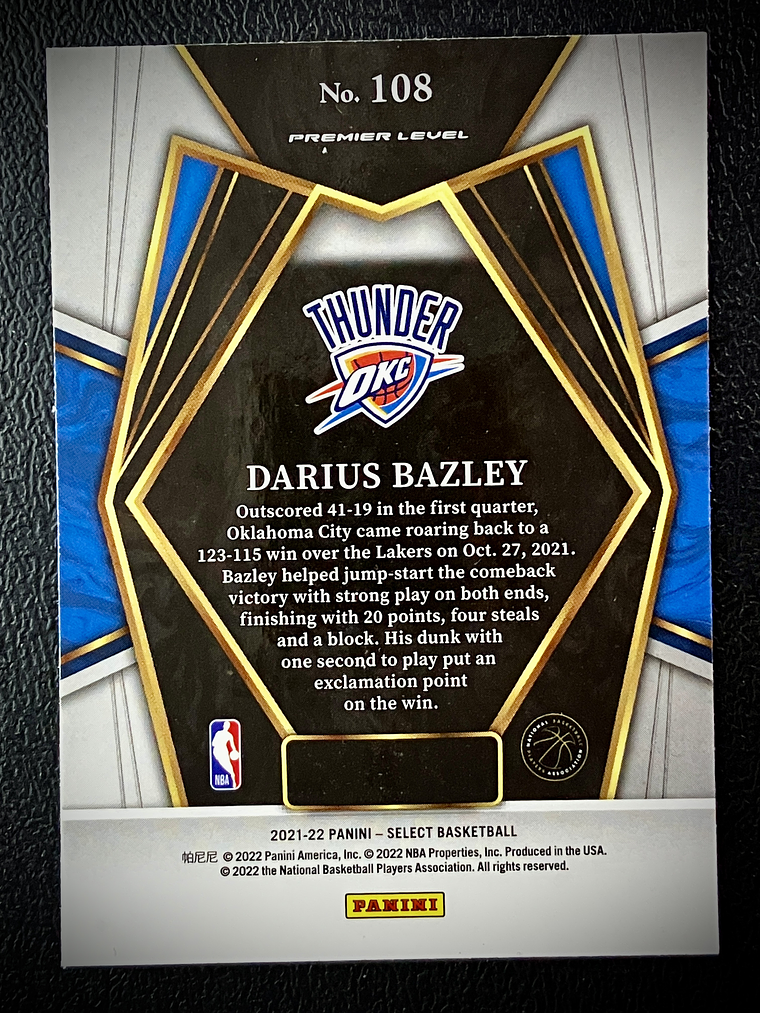 Darius Bazley-base card 2