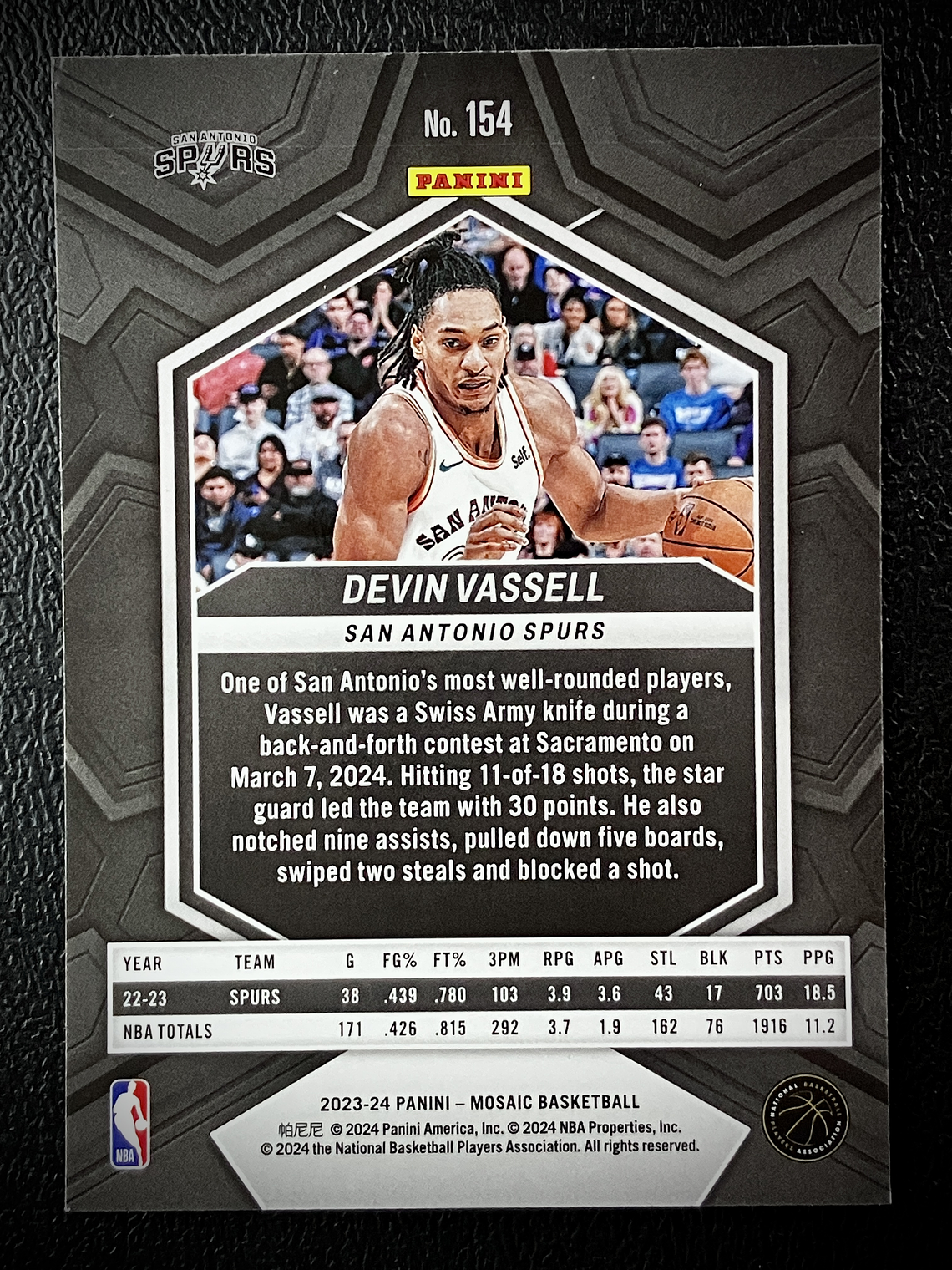 Devin Vassell-base card 2