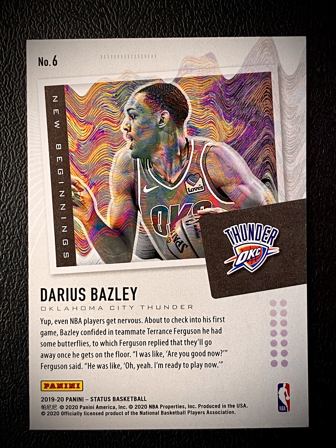 Darius Bazley Sport Card  2