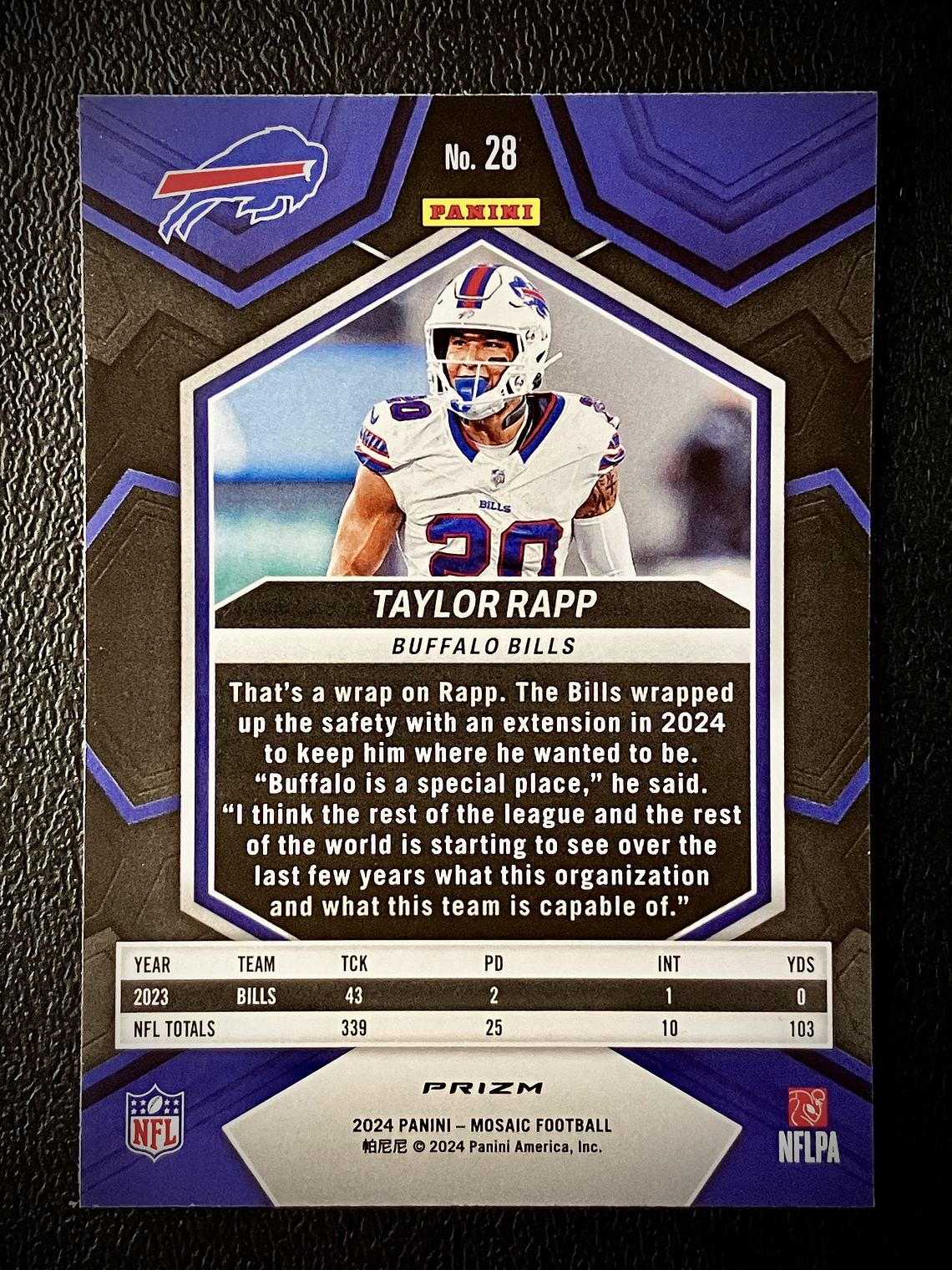 Taylor Rapp Sport Card  2