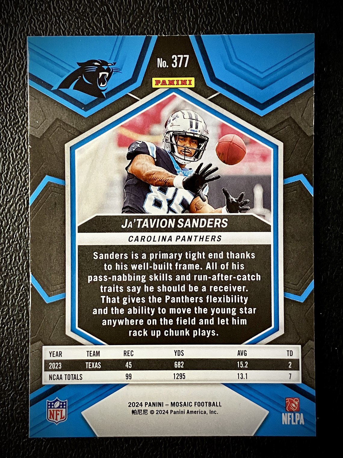 Ja'Tavion Sanders Sport Card  2